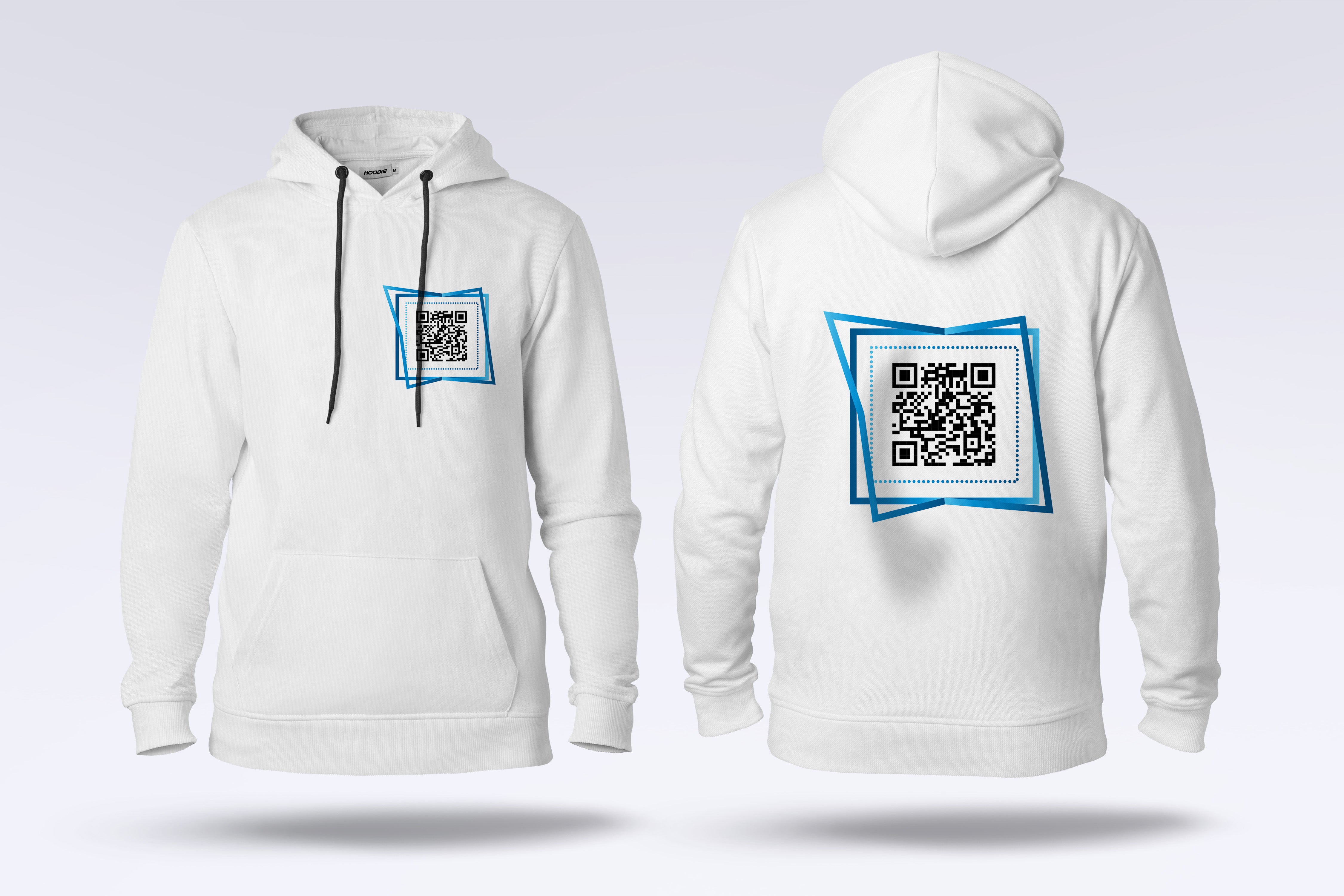 White QR Code Hoodie