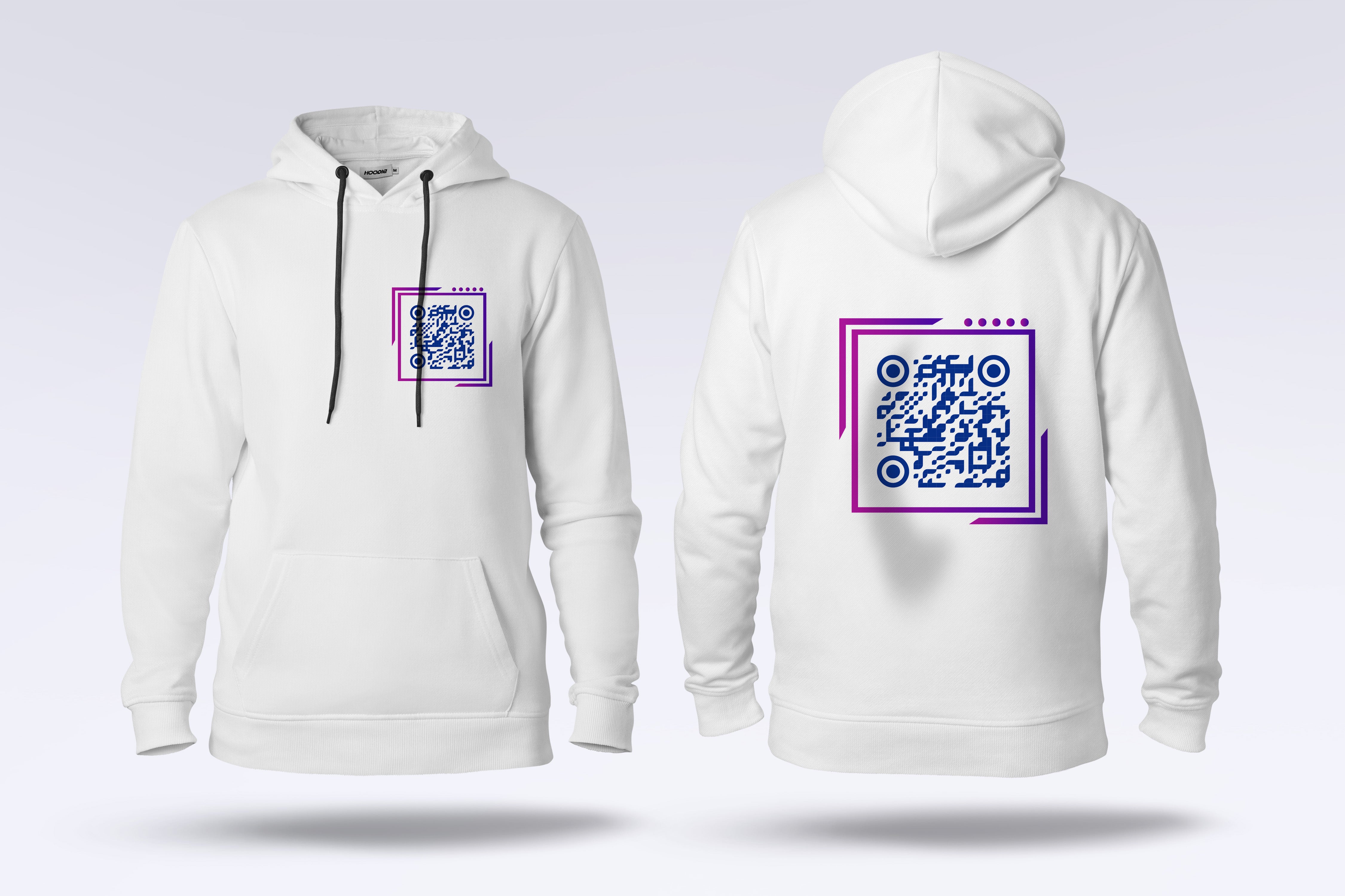 White QR Code Hoodie