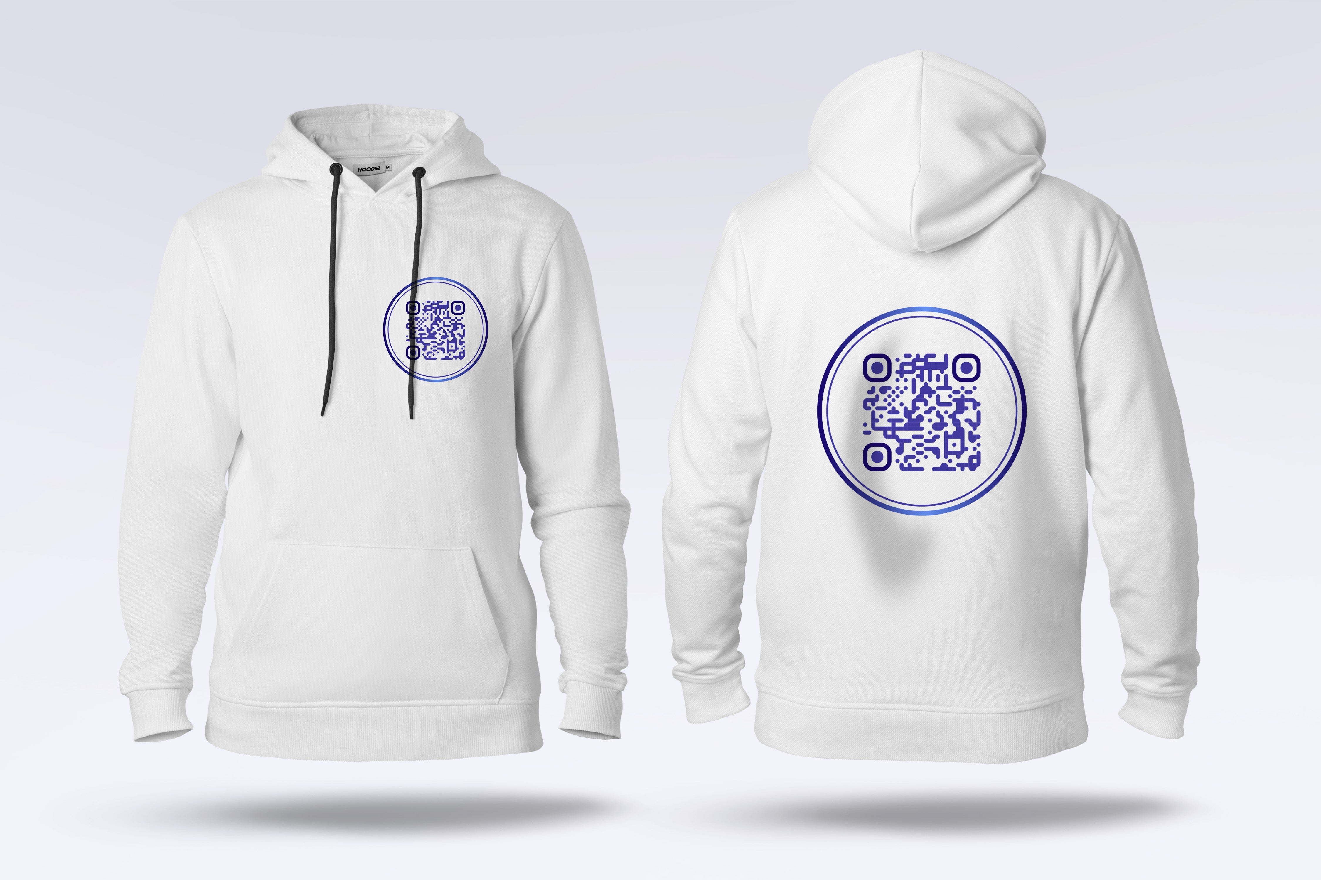 White QR Code Hoodie