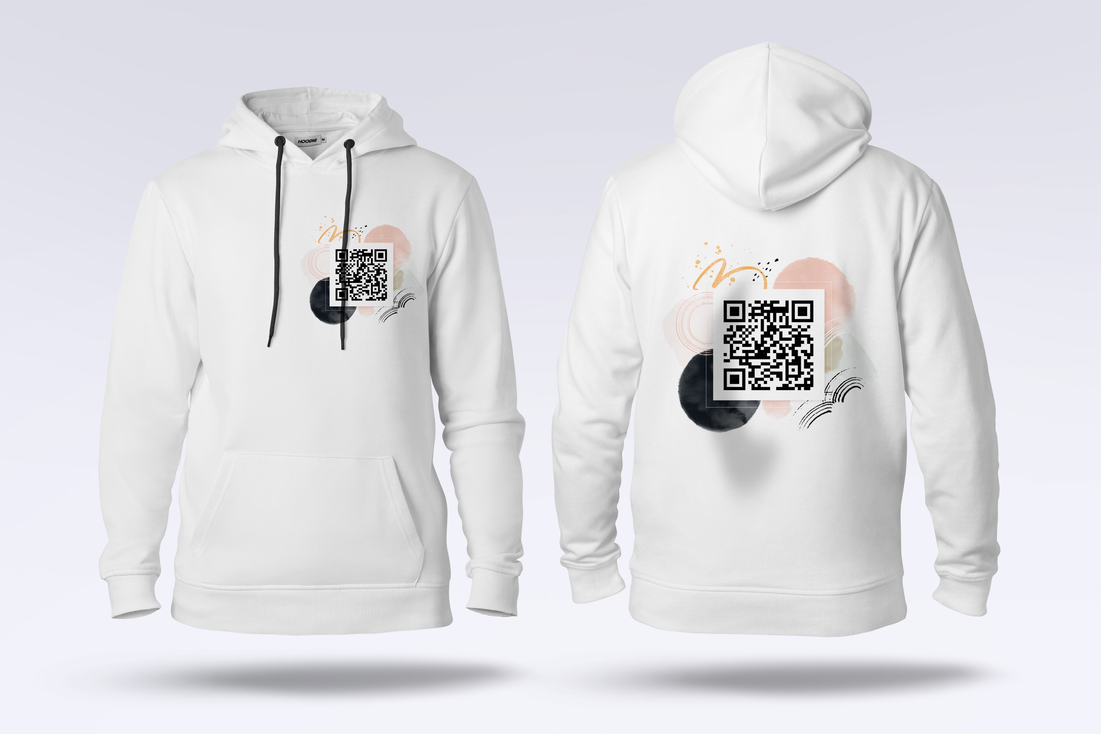 White QR Code Hoodie