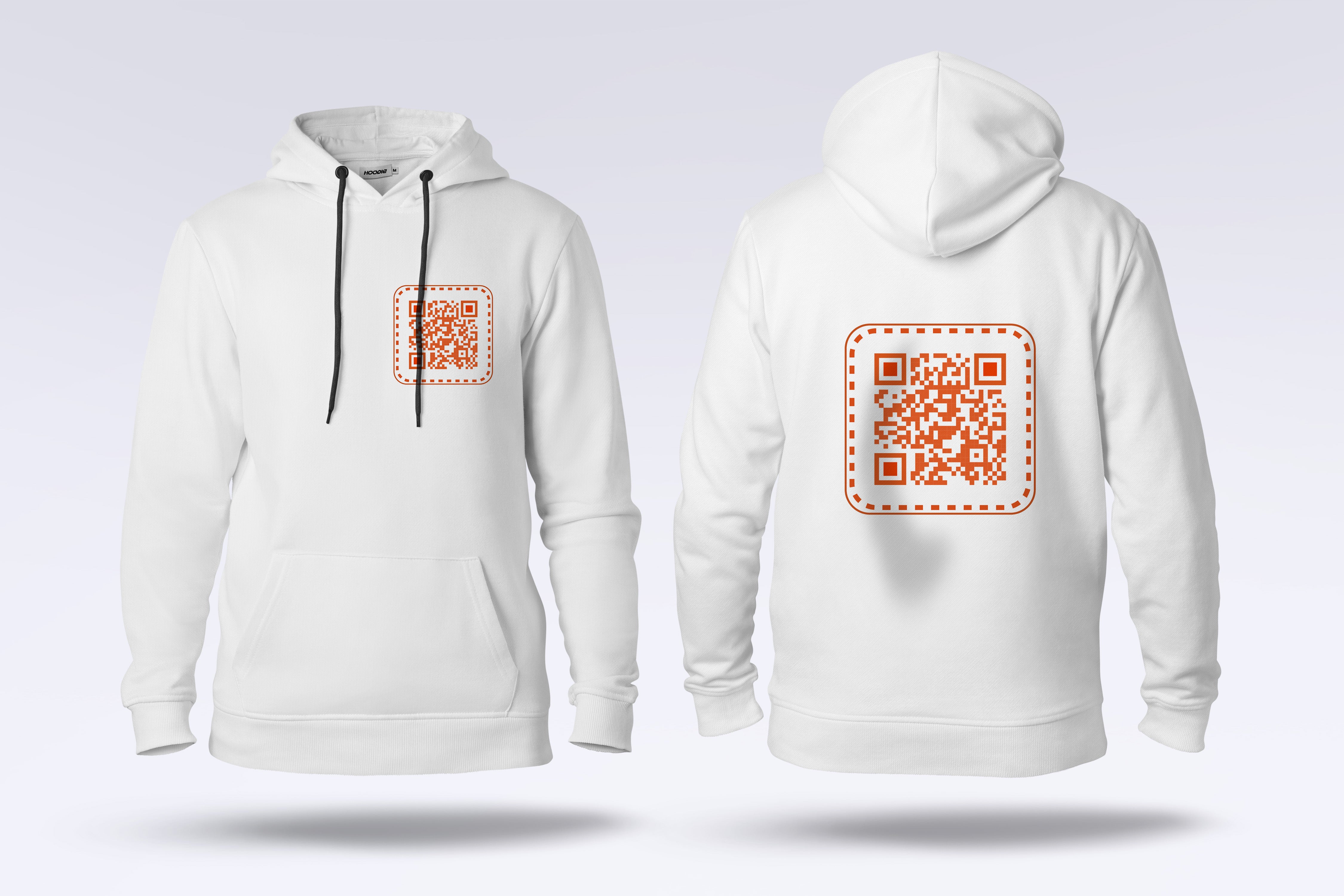 White QR Code Hoodie