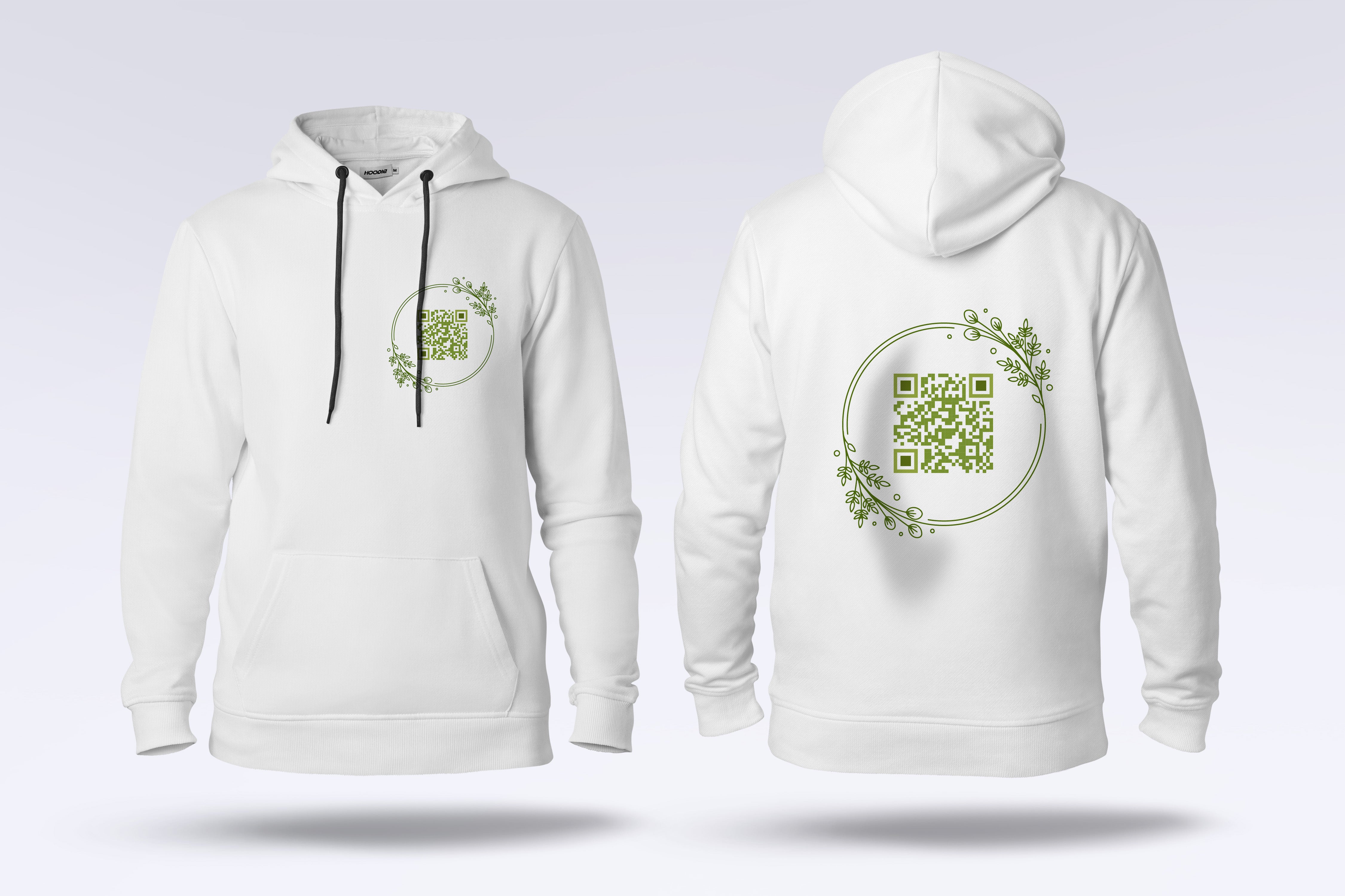 White QR Code Hoodie