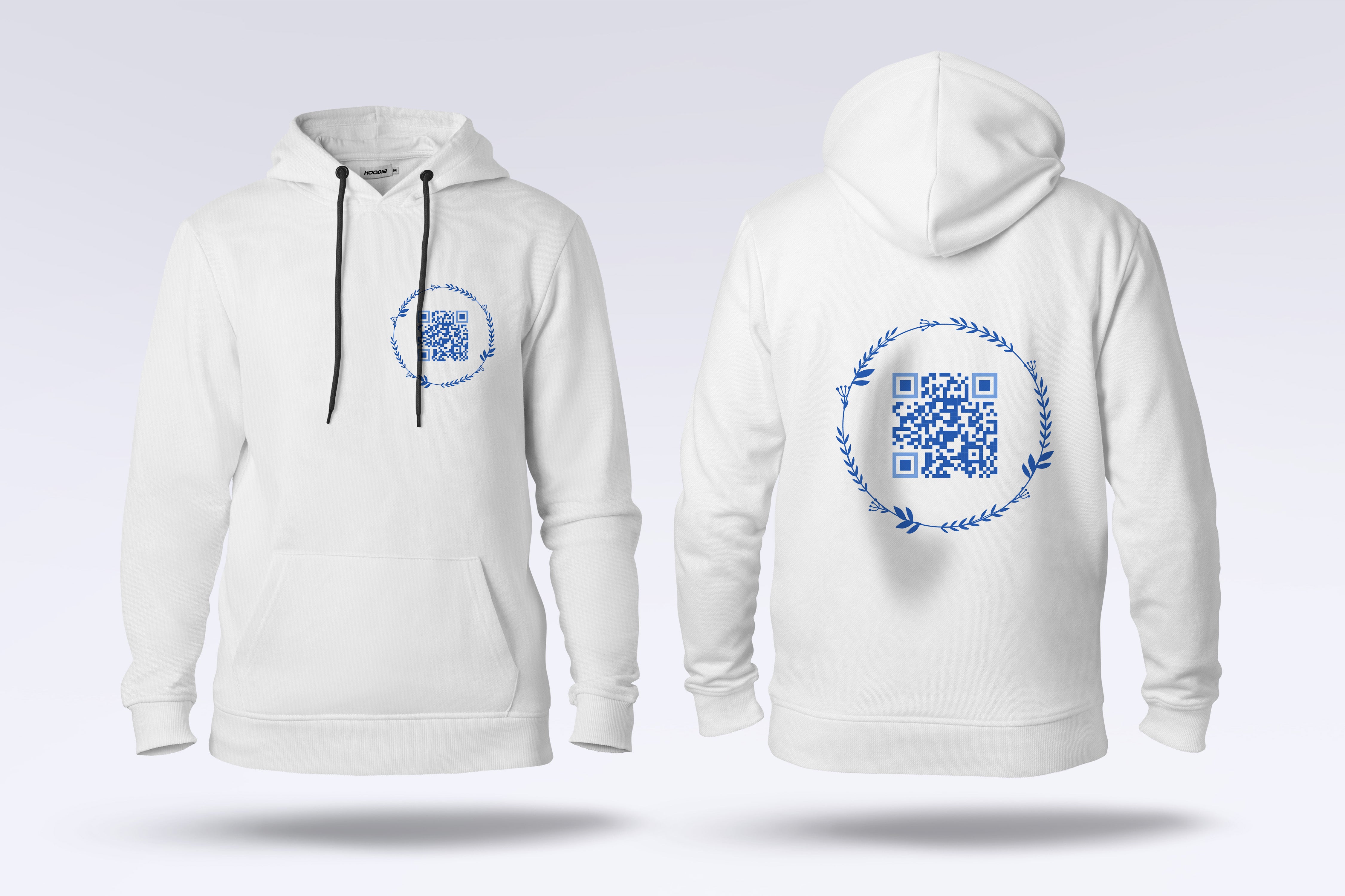 White QR Code Hoodie