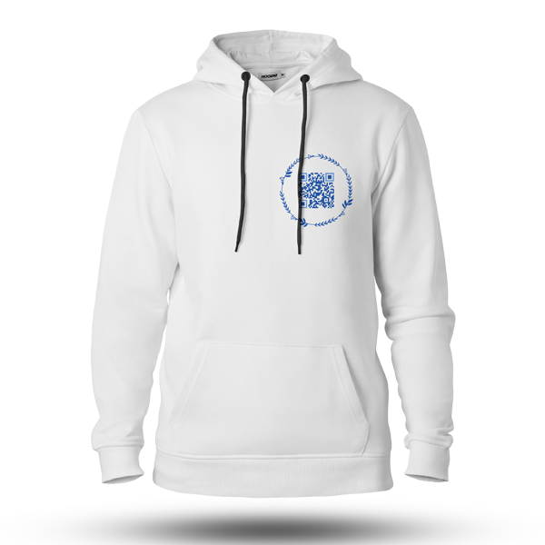 White QR Code Hoodie