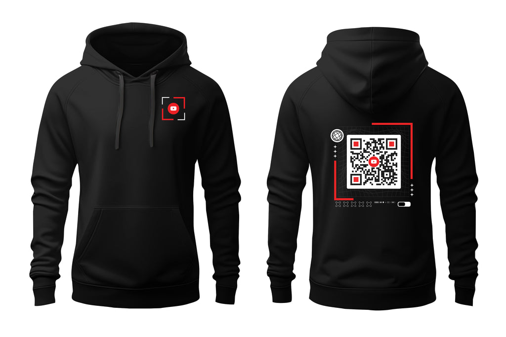 Black QR Code Hoodie - Main Image