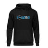 Black QR Hoodie from RESHRD Camouflage collection with Front Black & Light Blue design