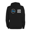 Black QR Hoodie from RESHRD Roar collection with Back Black & White design