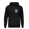 Black QR Hoodie from RESHRD Savannah collection with Front Black & Light Blue design