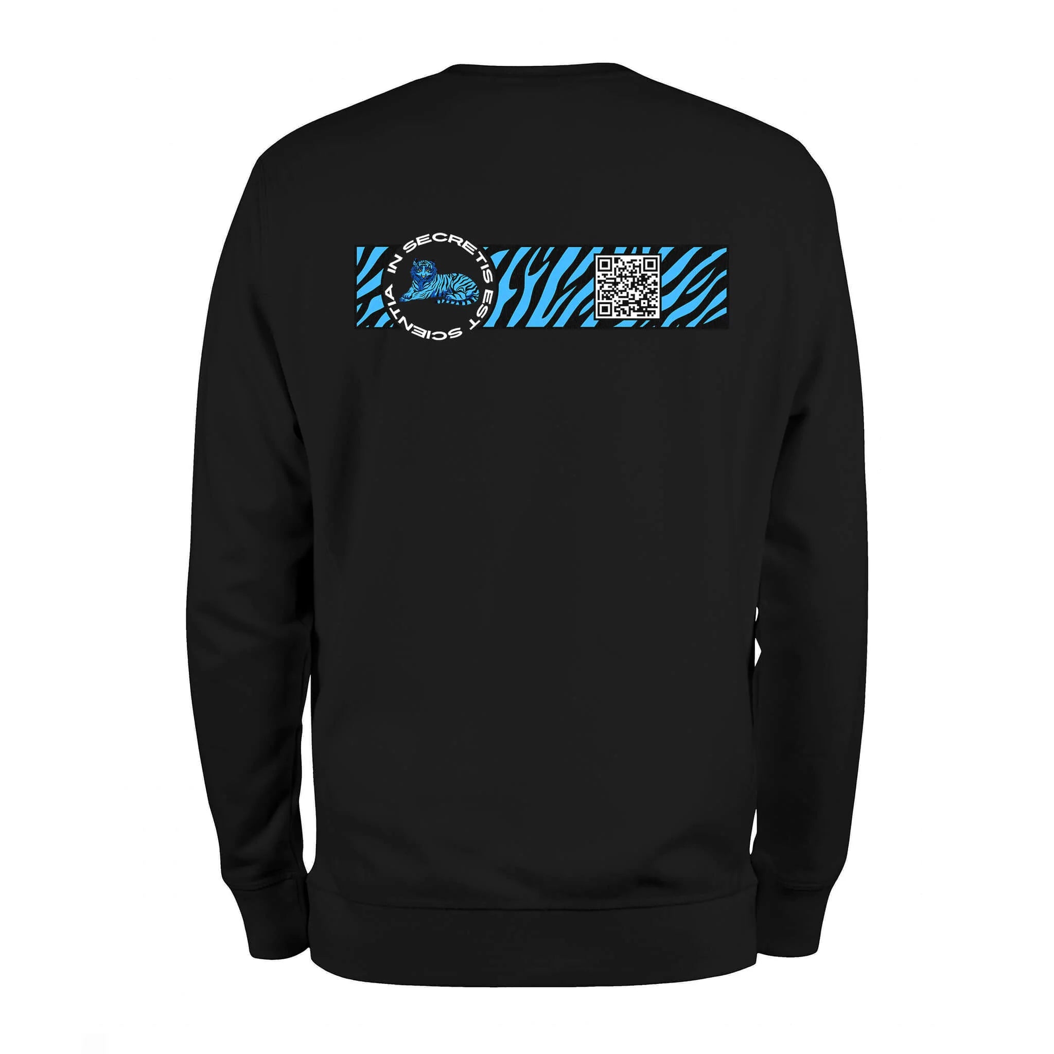 Black QR Sweatshirt from RESHRD Camouflage collection with Back Black & Light Blue design