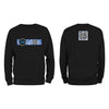 Black QR Sweatshirt from RESHRD Camouflage collection with Front & Back White & Navy Blue design