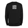 Black QR Code Sweatshirt-Custom QR code candles, updatable QR code candles for gifting, personalized candles with QR codes, scented candles with scannable QR codes, QR code candles for playlists and messages, custom QR code necklaces, personalized QR code jewelry, updatable QR code pendants, QR code necklaces for sharing memories, elegant QR code necklace gifts, custom QR code shorts, personalized activewear with QR codes, updatable QR code athletic shorts, QR code apparel for personal expression, trendy sh