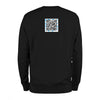 Black QR Code Sweatshirt-Custom QR code candles, updatable QR code candles for gifting, personalized candles with QR codes, scented candles with scannable QR codes, QR code candles for playlists and messages, custom QR code necklaces, personalized QR code jewelry, updatable QR code pendants, QR code necklaces for sharing memories, elegant QR code necklace gifts, custom QR code shorts, personalized activewear with QR codes, updatable QR code athletic shorts, QR code apparel for personal expression, trendy sh