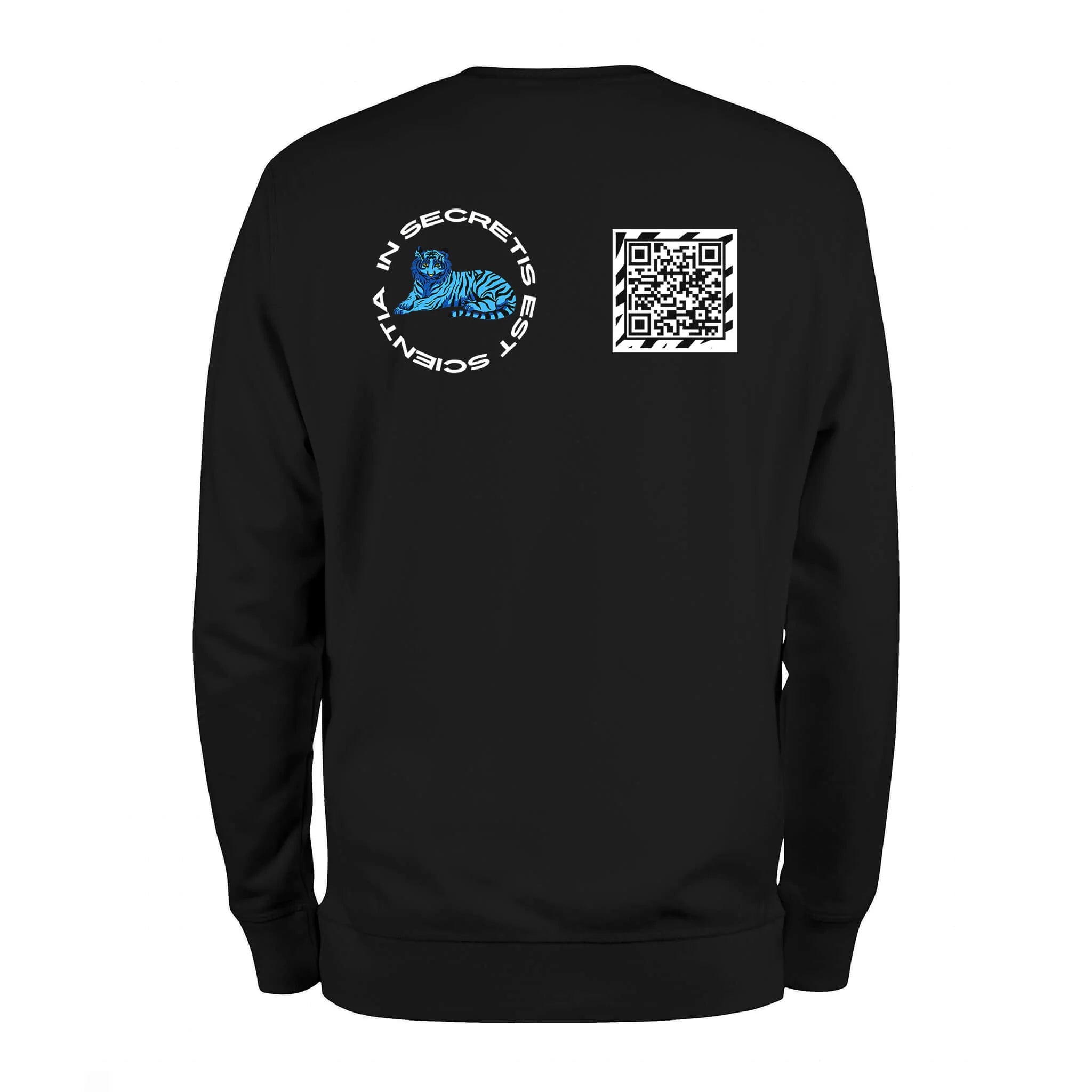 Black QR Sweatshirt-Custom QR code candles, updatable QR code candles for gifting, personalized candles with QR codes, scented candles with scannable QR codes, QR code candles for playlists and messages, custom QR code necklaces, personalized QR code jewelry, updatable QR code pendants, QR code necklaces for sharing memories, elegant QR code necklace gifts, custom QR code shorts, personalized activewear with QR codes, updatable QR code athletic shorts, QR code apparel for personal expression, trendy shorts 