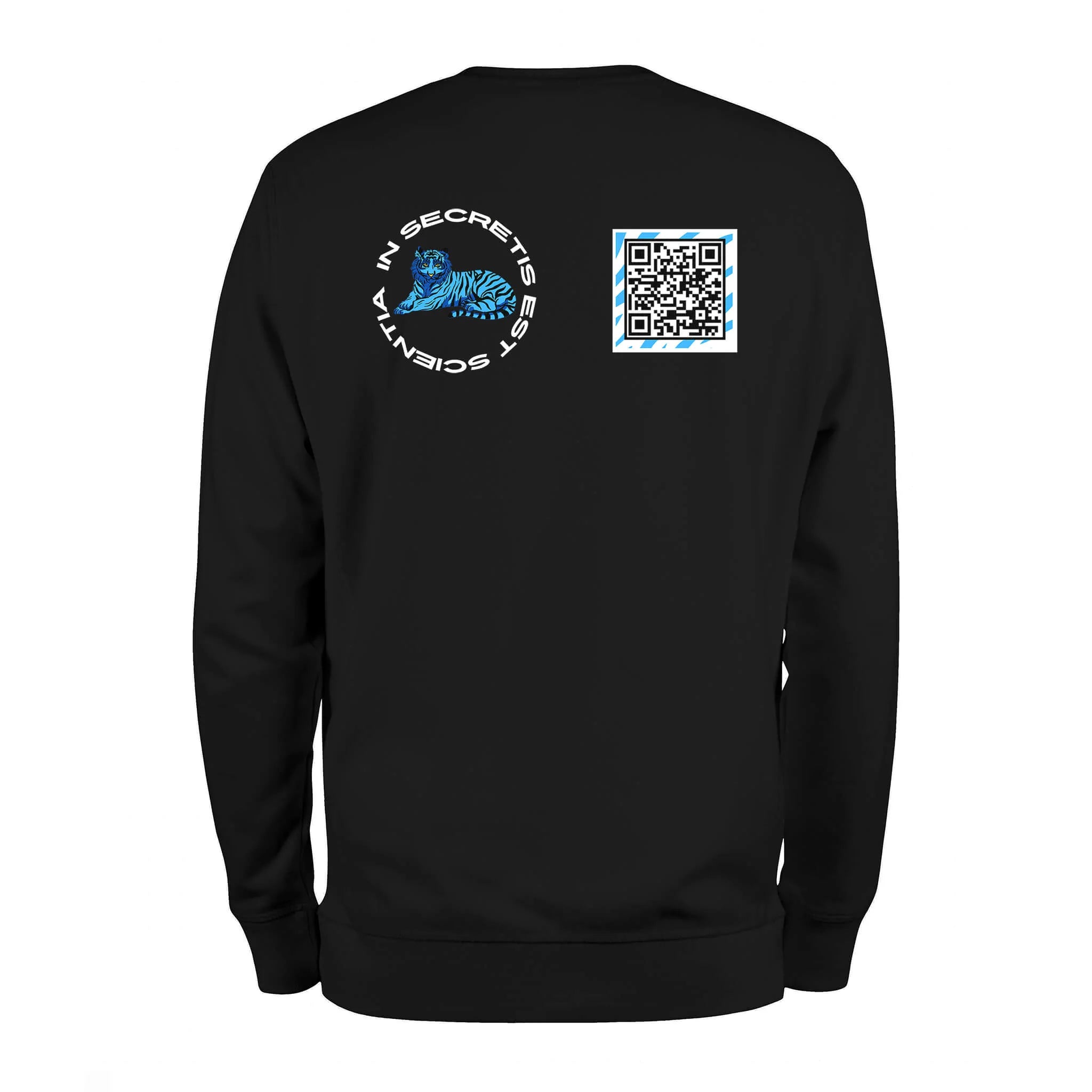 Black QR Sweatshirt-Custom QR code candles, updatable QR code candles for gifting, personalized candles with QR codes, scented candles with scannable QR codes, QR code candles for playlists and messages, custom QR code necklaces, personalized QR code jewelry, updatable QR code pendants, QR code necklaces for sharing memories, elegant QR code necklace gifts, custom QR code shorts, personalized activewear with QR codes, updatable QR code athletic shorts, QR code apparel for personal expression, trendy shorts 