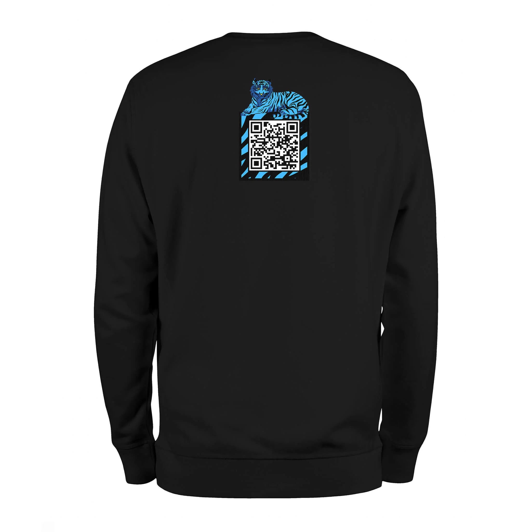 Black QR Sweatshirt from RESHRD Savannah collection with Back Black & Light Blue design