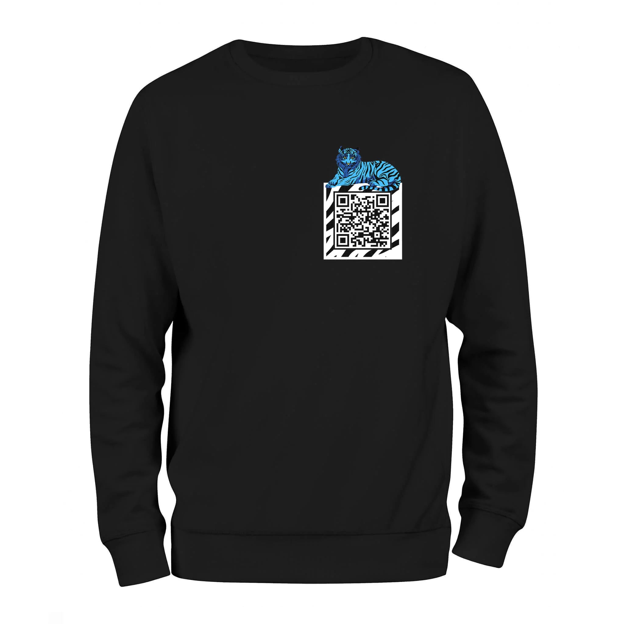 Black QR Sweatshirt from RESHRD Savannah collection with Front Black & White design