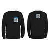 Black QR Sweatshirt from RESHRD Savannah collection with Front & Back White & Light Blue design