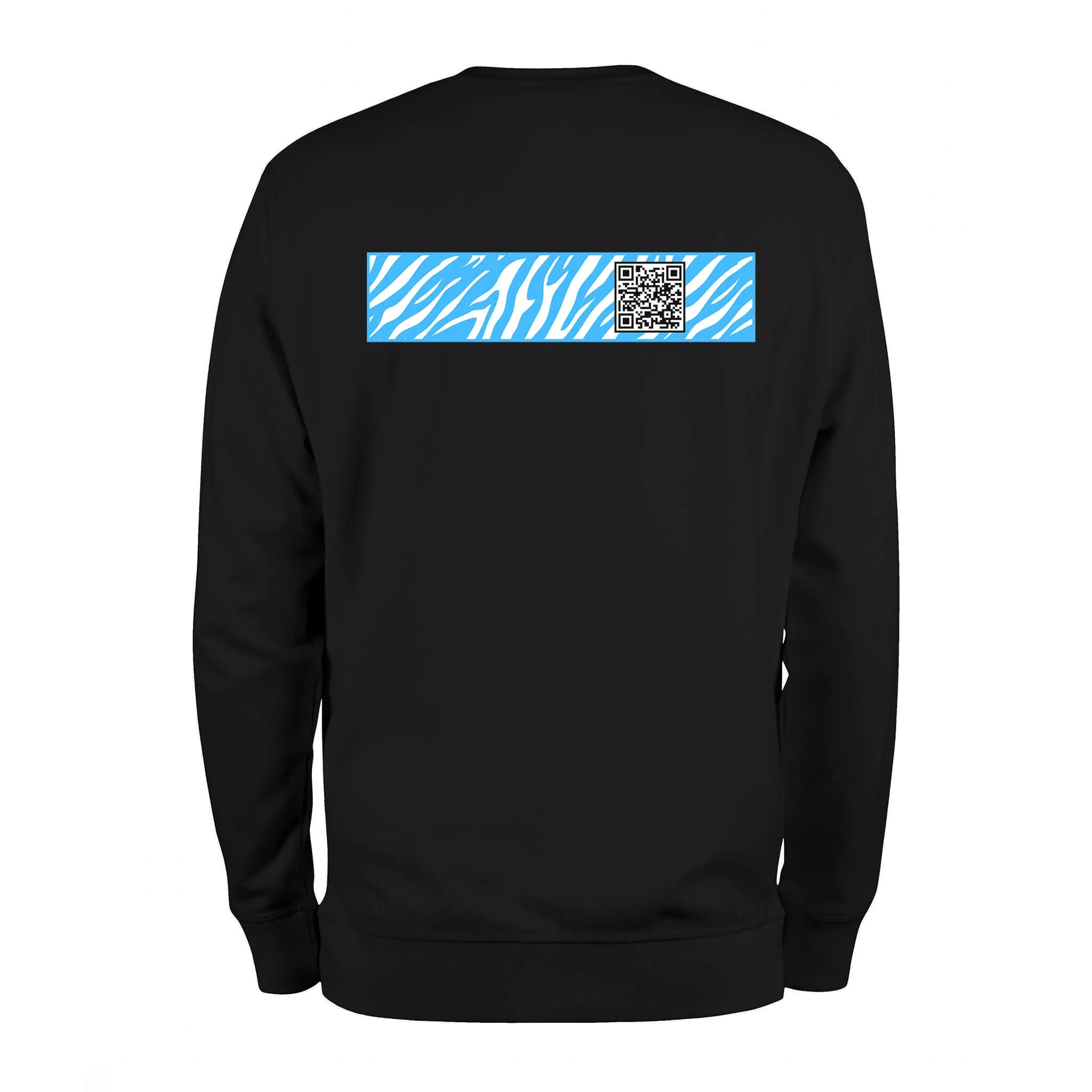 Black QR Sweatshirt-Custom QR code candles, updatable QR code candles for gifting, personalized candles with QR codes, scented candles with scannable QR codes, QR code candles for playlists and messages, custom QR code necklaces, personalized QR code jewelry, updatable QR code pendants, QR code necklaces for sharing memories, elegant QR code necklace gifts, custom QR code shorts, personalized activewear with QR codes, updatable QR code athletic shorts, QR code apparel for personal expression, trendy shorts 