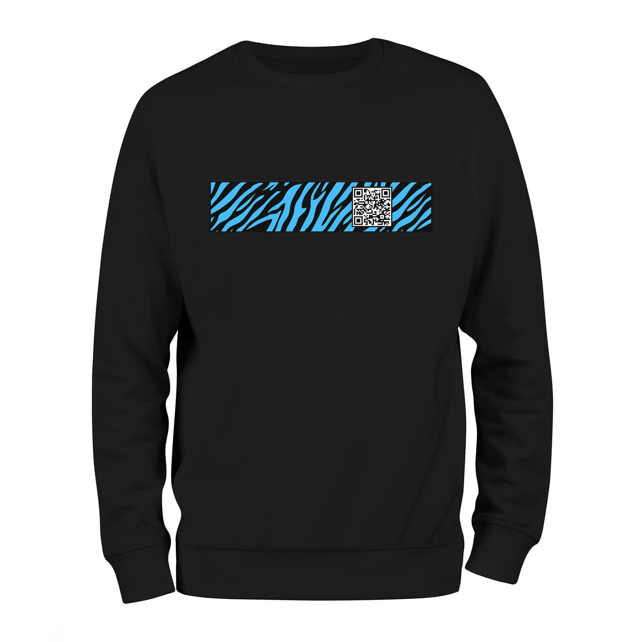 Black QR Sweatshirt-Custom QR code candles, updatable QR code candles for gifting, personalized candles with QR codes, scented candles with scannable QR codes, QR code candles for playlists and messages, custom QR code necklaces, personalized QR code jewelry, updatable QR code pendants, QR code necklaces for sharing memories, elegant QR code necklace gifts, custom QR code shorts, personalized activewear with QR codes, updatable QR code athletic shorts, QR code apparel for personal expression, trendy shorts 