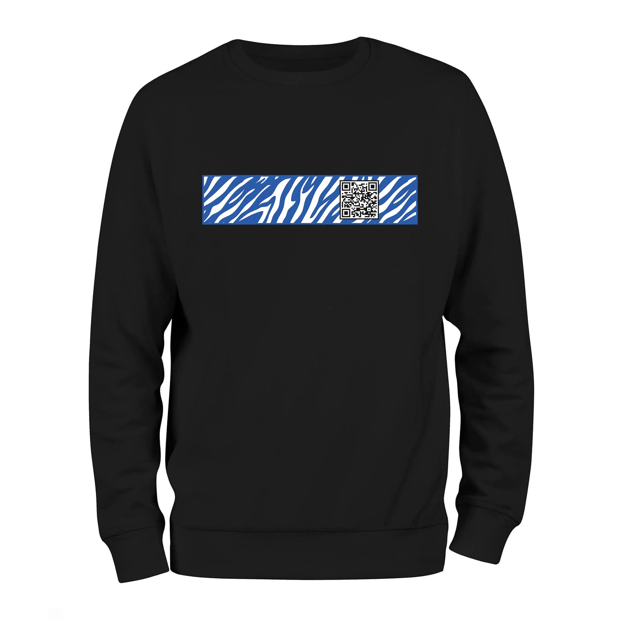 Black QR Sweatshirt-Custom QR code candles, updatable QR code candles for gifting, personalized candles with QR codes, scented candles with scannable QR codes, QR code candles for playlists and messages, custom QR code necklaces, personalized QR code jewelry, updatable QR code pendants, QR code necklaces for sharing memories, elegant QR code necklace gifts, custom QR code shorts, personalized activewear with QR codes, updatable QR code athletic shorts, QR code apparel for personal expression, trendy shorts 