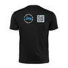 Black QR T-Shirt from RESHRD Roar collection with Back White & Light Blue design