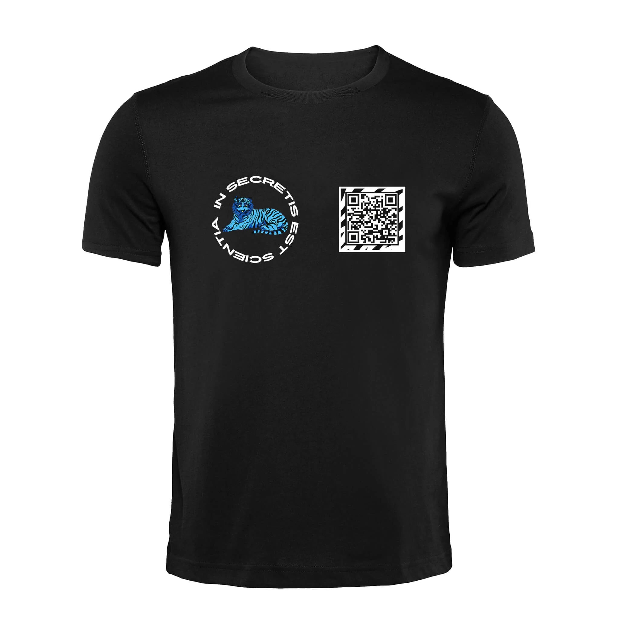 Black QR T-Shirt from RESHRD Roar collection with Front Black & White design