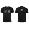 Black QR T-Shirt from RESHRD Roar collection with Front & Back White & Light Blue design