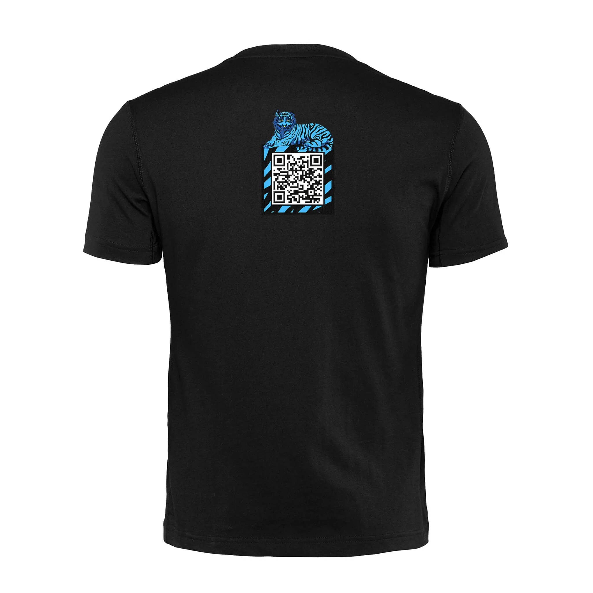 Black QR T-Shirt from RESHRD Savannah collection with Back Black & Light Blue design