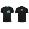 Black QR T-Shirt from RESHRD Savannah collection with Front & Back White & Light Blue design