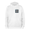 White QR Hoodie from RESHRD Jungle collection with Front Black & Light Blue design