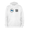 White QR Hoodie from RESHRD Roar collection with Front Black & White design