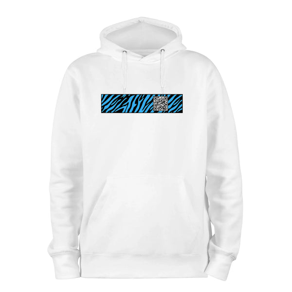 White Changeable QR Stripe Hoodie RESHRD