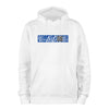 White QR Hoodie from RESHRD Stripe collection with Front White & Navy Blue design