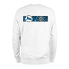 White QR Sweatshirt from RESHRD Camouflage collection with Back Black & Light Blue design