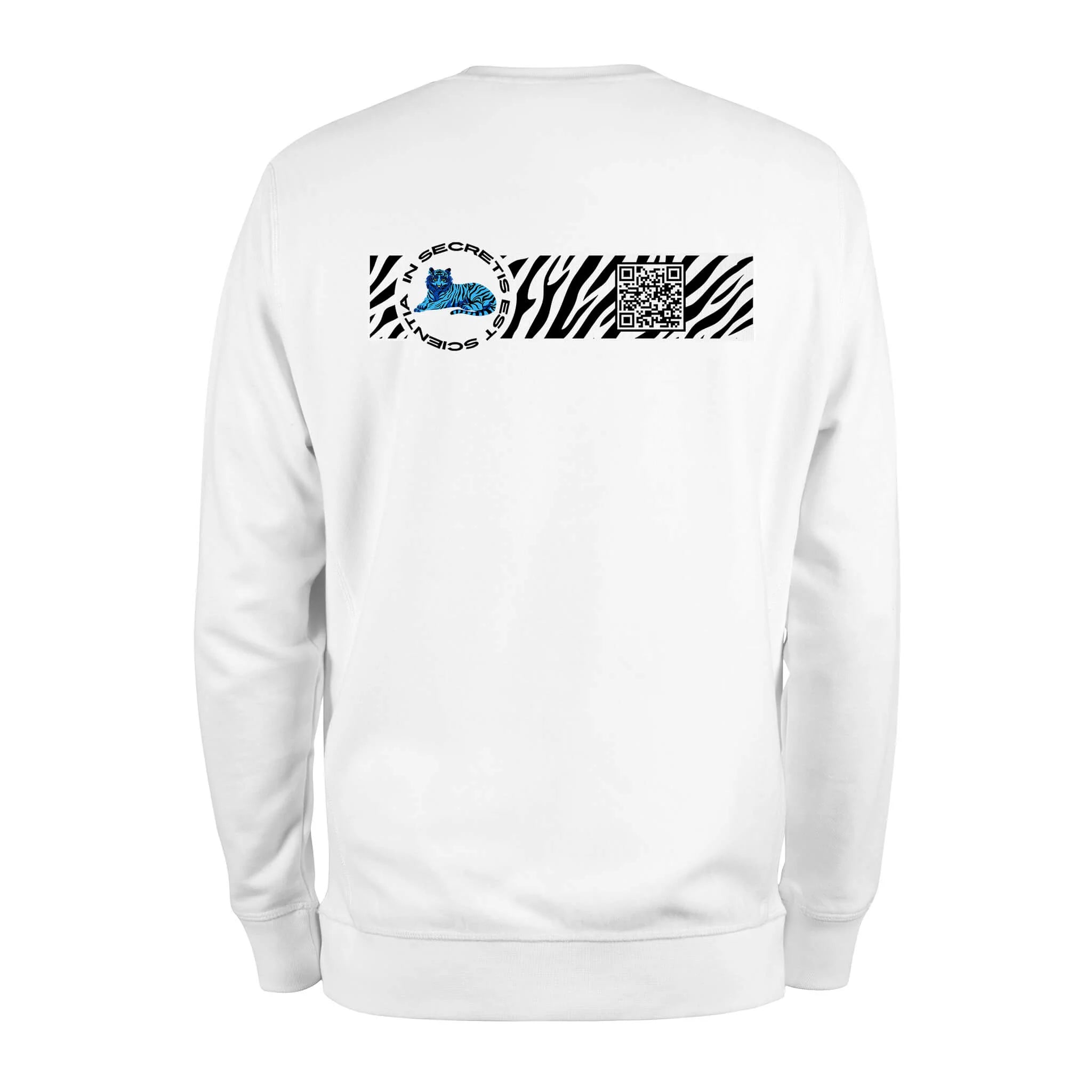 White QR Sweatshirt from RESHRD Camouflage collection with Back Black & White design