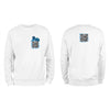 White QR Sweatshirt from RESHRD Savannah collection with Front & Back White & Light Blue design