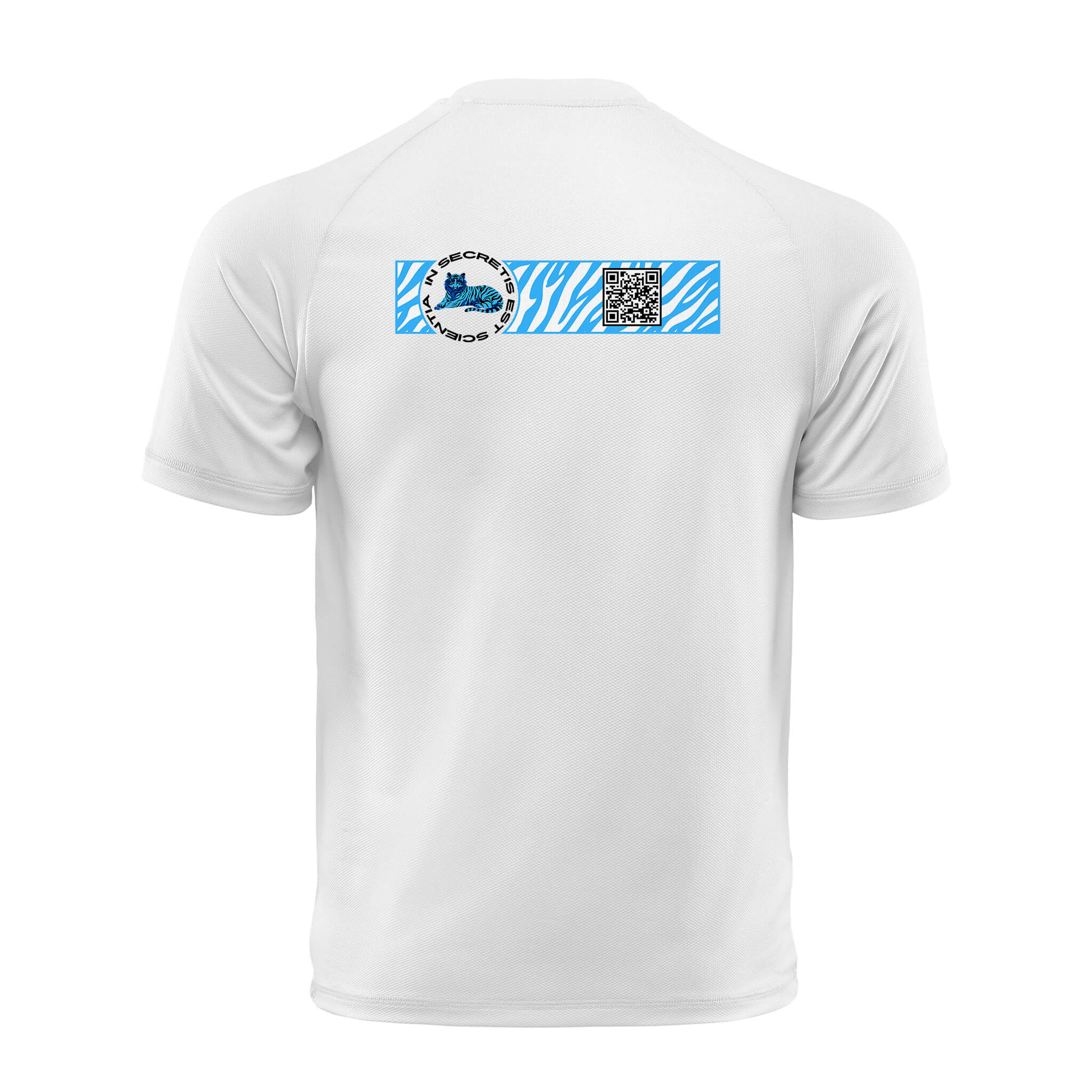 White QR T-Shirt from RESHRD Camouflage collection with Back White & Light Blue design