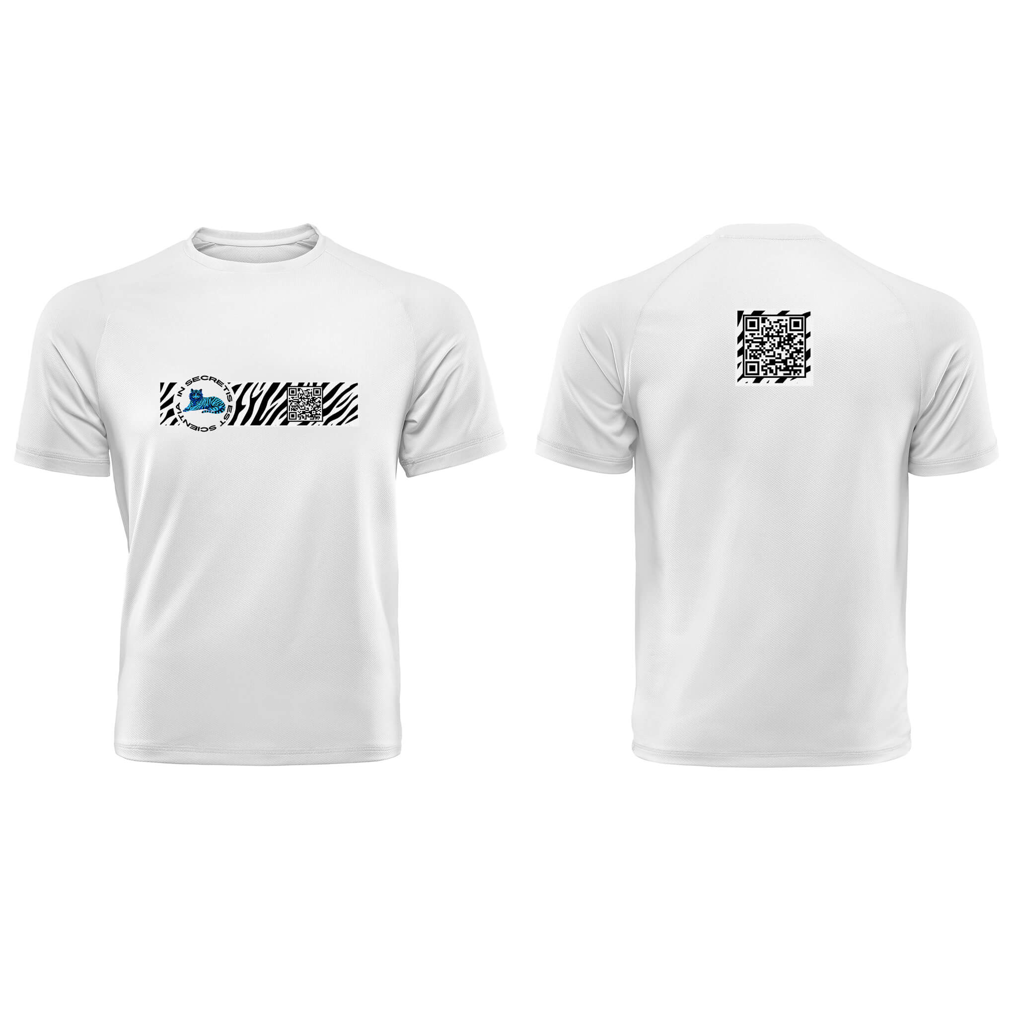 White QR T-Shirt from RESHRD Camouflage collection with Front & Back Black & White design