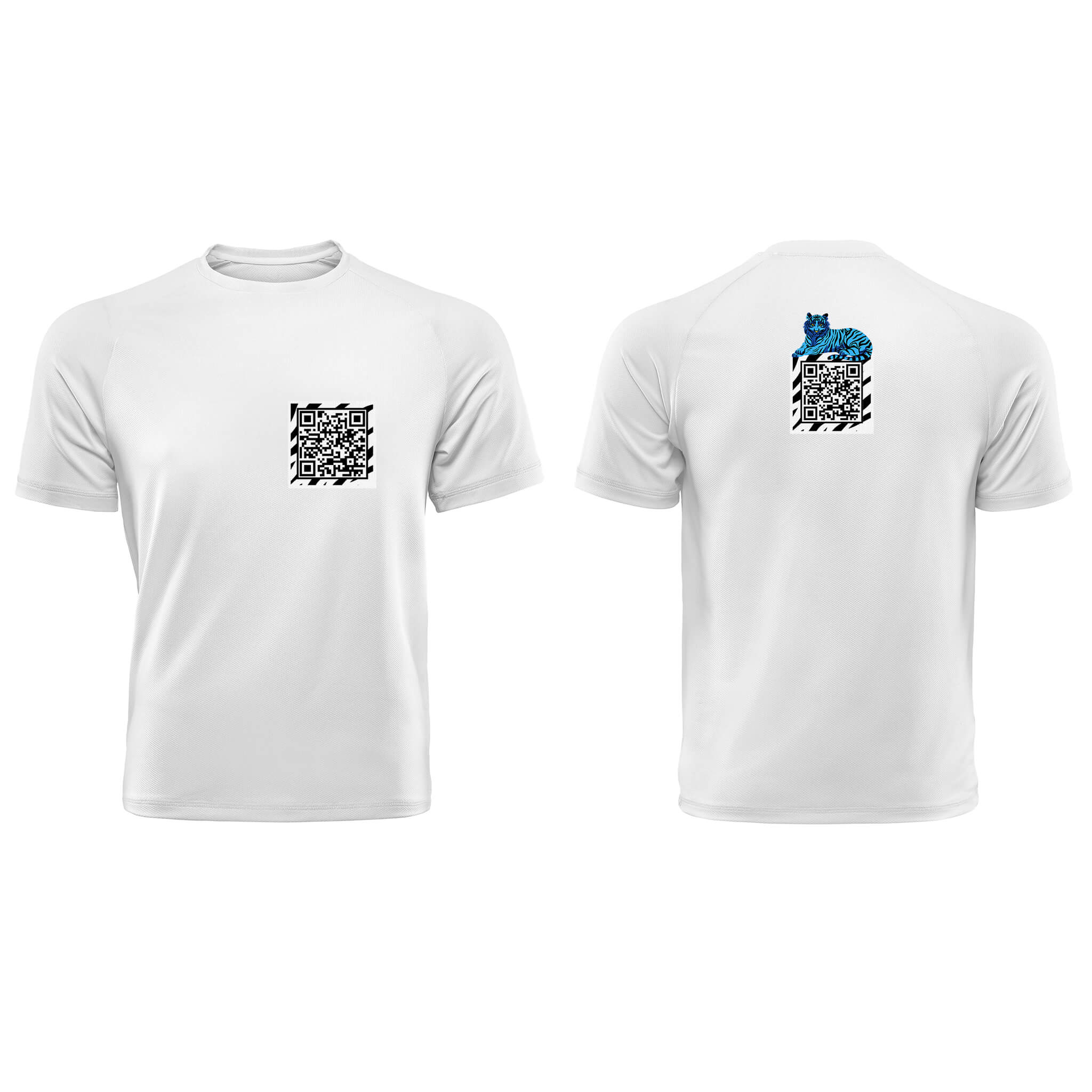 White QR T-Shirt from RESHRD Jungle collection with Front & Back Black & White design