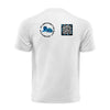 White QR T-Shirt from RESHRD Roar collection with Back Black & Light Blue design