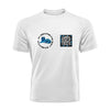 White QR T-Shirt from RESHRD Roar collection with Front Black & Light Blue design