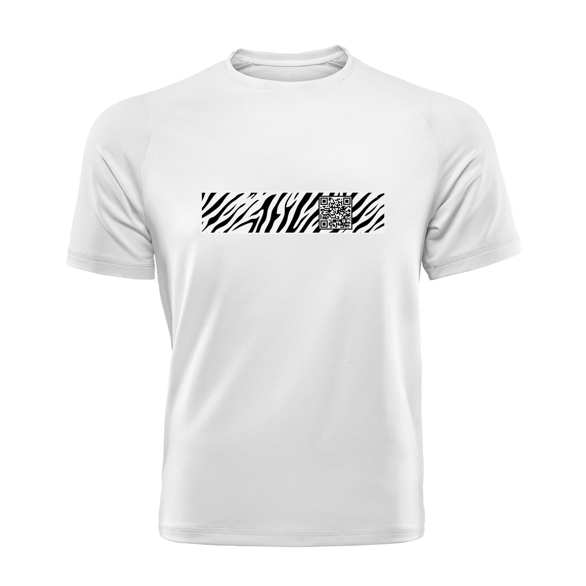 White QR T-Shirt from RESHRD Stripe collection with Front Black & White design